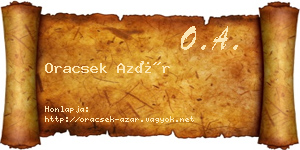 Oracsek Azár névjegykártya